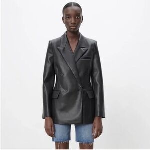 Black leather Zara blazer